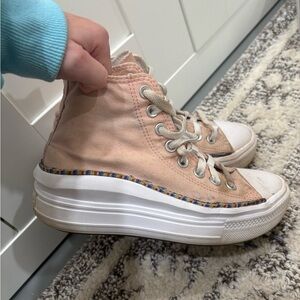 Converse Women's High-Top Sneakers in Light Pink and White
